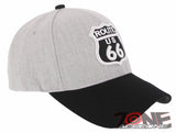 NEW! US ROUTE 66 LOS ANGELES TO CHICAGO BASEBALL CAP HAT GRAY BLACK