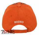 NEW! RODEO 100% COWBOY RIDER HORSESHOE COWBOY BASEBALL CAP HAT ORANGE