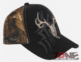 NEW! DEER HUNTER SKULL BUCK OUTDOOR SPORTS BASEBALL CAP HAT BLACK CAMO