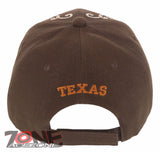 NEW! TEXAS COW SKULL BULL HEAD LONE STAR STATE FLAG BASEBALL CAP HAT BROWN