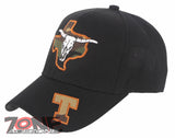 NEW! TEXAS COW SKULL BULL HEAD LONE STAR STATE T CAMO BASEBALL CAP HAT BLACK