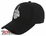 NEW! SKELETON HAND MIDDLE FINGER BASEBALL CAP HAT BLACK