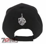 NEW! SKELETON HAND MIDDLE FINGER BASEBALL CAP HAT BLACK