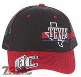 TEXAS FLAG STAR LONE STAR SIDE LINE TRUCKER SNAPBACK BASEBALL CAP HAT BLACK RED