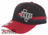 NEW! TEXAS FLAG STAR LONE STAR SIDE LINE SNAPBACK BASEBALL CAP HAT BLACK RED