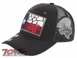 NEW! TEXAS FLAG STAR LONE STAR TRUCKER SNAPBACK BASEBALL CAP HAT BLACK