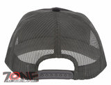 7 PANEL FLAT BILL SNAPBACK TRUCKER BASEBALL CAP HAT GRAY BLACK