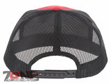 7 PANEL FLAT BILL SNAPBACK TRUCKER BASEBALL CAP HAT RED