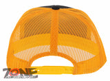 7 PANEL FLAT BILL SNAPBACK TRUCKER BASEBALL CAP HAT YELLOW CHARCOAL GRAY BLACK