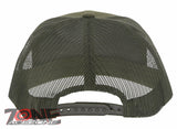 7 PANEL FLAT BILL SNAPBACK TRUCKER BASEBALL CAP HAT OLIVE BLACK