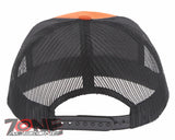 7 PANEL FLAT BILL SNAPBACK TRUCKER BASEBALL CAP HAT ORANGE CHARCOAL GRAY