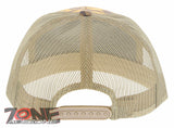 7 PANEL FLAT BILL SNAPBACK TRUCKER BASEBALL CAP HAT TAN BROWN CAMOUFLAGE KHAKI