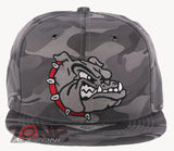 NEW! BULLDOG HEAD FLAT BILL SNAPBACK BASEBALL CAP HAT CAMOUFLAGE GRAY