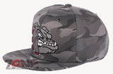 NEW! BULLDOG HEAD FLAT BILL SNAPBACK BASEBALL CAP HAT CAMOUFLAGE GRAY