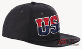 NEW! USA FLAG STAR FLAT BILL SNAPBACK BASEBALL CAP HAT CAMOUFLAGE BLACK
