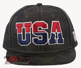 NEW! USA FLAG STAR FLAT BILL SNAPBACK BASEBALL CAP HAT CAMOUFLAGE OLIVE