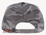USA FLAG STAR FAUX LEATHER VISOR FLAT BILL BASEBALL CAP HAT CAMOUFLAGE GRAY