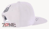 USA SKELETON HAND MIDDLE FINGER COTTON FLAT BILL SNAPBACK BASEBALL CAP HAT WHITE