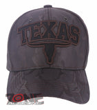TEXAS SKULL BULL HEAD LONE STAR STATE BASEBALL CAP HAT CAMOUFLAGE GRAY