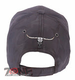 TEXAS SKULL BULL HEAD LONE STAR STATE BASEBALL CAP HAT CAMOUFLAGE GRAY