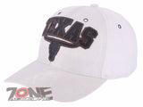 TEXAS SKULL BULL HEAD LONE STAR STATE BASEBALL CAP HAT CAMOUFLAGE WHITE