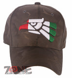 NEW! HECHO EN MEXICO MEXICAN EAGLE BASEBALL CAP HAT CAMOUFLAGE BROWN