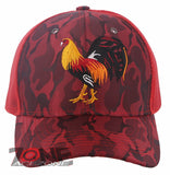 NEW! BIG COCK ROOSTER FIGHT MESH TRUCKER SNAPBACK BALL CAP HAT CAMOUFLAGE RED