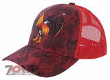 NEW! BIG COCK ROOSTER FIGHT MESH TRUCKER SNAPBACK BALL CAP HAT CAMOUFLAGE RED