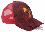 NEW! BIG COCK ROOSTER FIGHT MESH TRUCKER SNAPBACK BALL CAP HAT CAMOUFLAGE RED