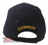NEW! COWBOY SKULL SKELETON BASEBALL CAP HAT BLACK