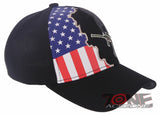 NEW! MACHINE GUN USA FLAG AR-15 SKULL SKELETON BASEBALL CAP HAT BLACK