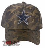 NEW! TEXAS DALLAS FAUX LEATHER STAR BASEBALL CAP HAT CAMOUFLAGE OLIVE
