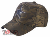 NEW! TEXAS DALLAS FAUX LEATHER STAR BASEBALL CAP HAT CAMOUFLAGE OLIVE