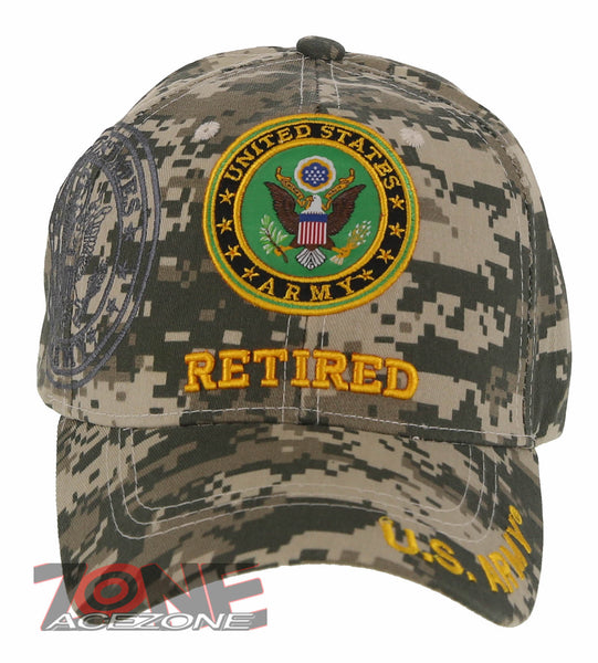 NEW! US ARMY RETIRED ROUND SIDE SHADOW BALL CAP HAT ACU CAMO