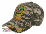 NEW! US ARMY RETIRED ROUND SIDE SHADOW BALL CAP HAT ACU CAMO