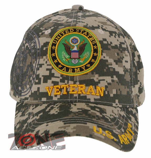 NEW! US ARMY VETERAN ROUND SIDE SHADOW BALL CAP HAT ACU CAMO