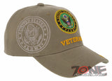 NEW! US ARMY VETERAN ROUND SIDE SHADOW BALL CAP HAT TAN
