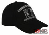 NEW! USA STAND FOR THE FLAG KNEEL FOR THE FALLEN BALL CAP HAT BLACK