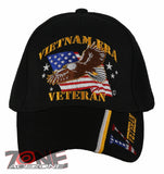 NEW! VIETNAM VETERAN ERA USA FLAG EAGLE BALL CAP HAT BLACK