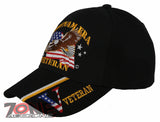NEW! VIETNAM VETERAN ERA USA FLAG EAGLE BALL CAP HAT BLACK