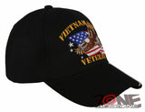 NEW! VIETNAM VETERAN ERA USA FLAG EAGLE BALL CAP HAT BLACK
