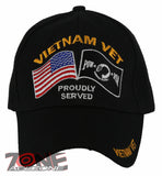 NEW! VIETNAM VETERAN POW MIA BALL CAP HAT BLACK