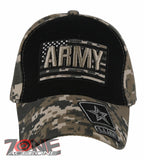 NEW! US ARMY USA FLAG STAR BALL CAP HAT ACU CAMO