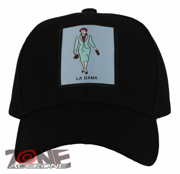 NEW! LA DAMA LOTERIA THE LADY MEXICO BALL CAP HAT BLACK