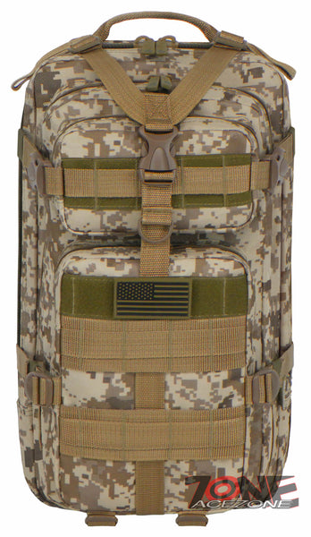 East West USA Tactical Molle Military Assault Hunting Backpack RTC502L TAN ACU