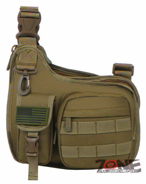 East West USA Tactical Shoulder Sling Trail Walker Utility Bag RT518 TAN