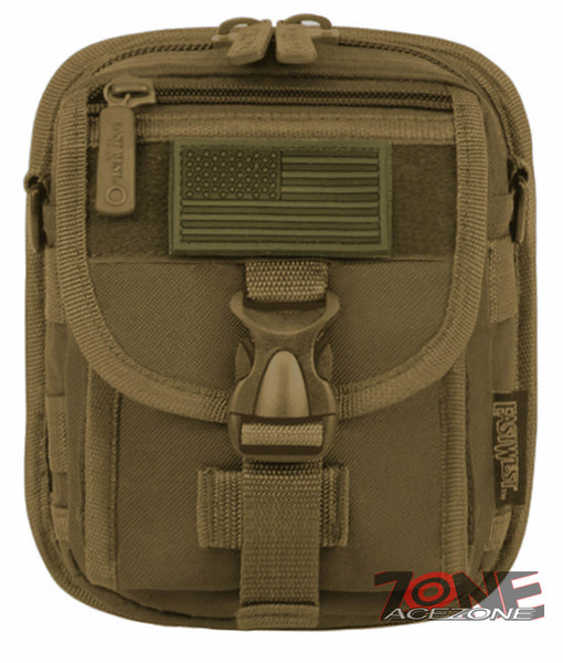East West USA Tactical Pouch Waist Belt Utility shoulder Bag RT520 TAN