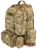 East West USA Tactical Molle Military Assault Detachable Backpack RTC505 TAN ACU