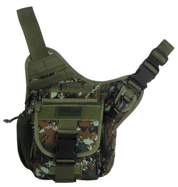 East West USA Hiking Tactical Shoulder Sling Trail Utility Bag RTC511 GREEN ACU