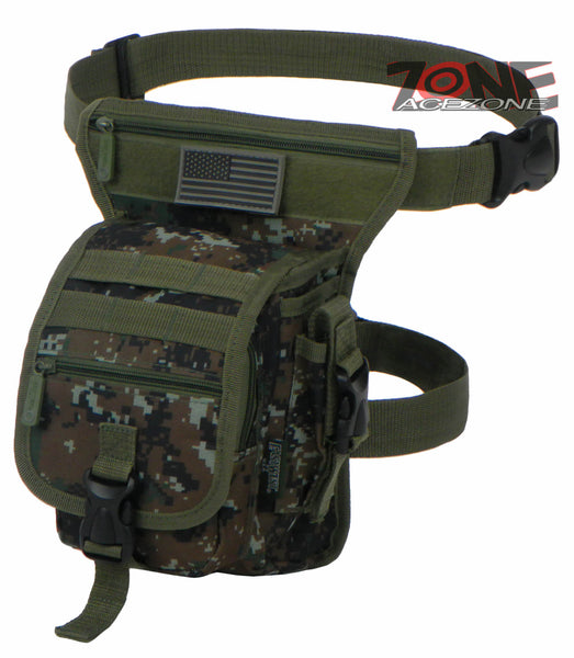 East West USA Tactical Thigh Pack Waist Belt Drop Leg Bag RTC519 GREEN ACU